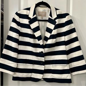 Banana Republic blazer in navy and white stripe; Size 10.
